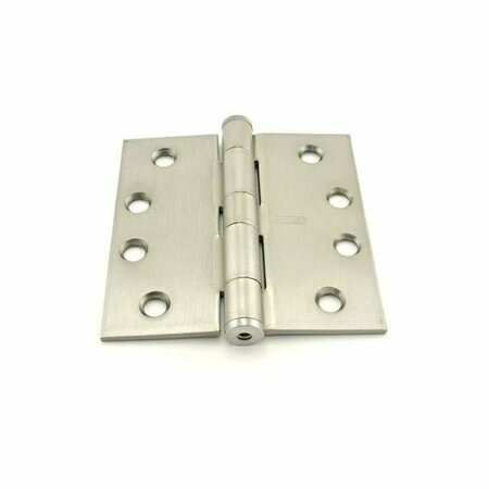 BEST HINGES 4in x 4in Steel Full Mortise Standard Weight Square Corner Hinge # 050549 Satin Chrome Finish F179426D